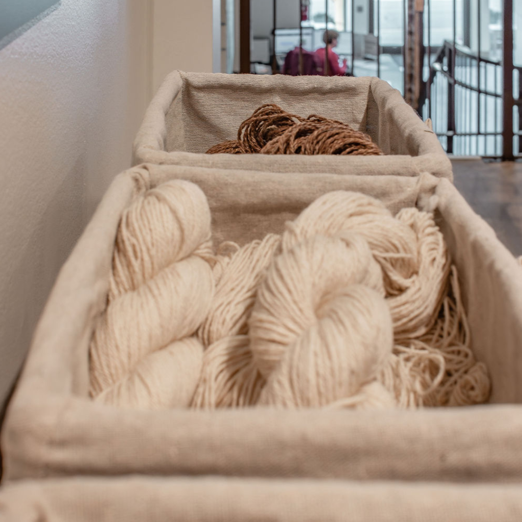 A skein of wool is a neatly wound bundle of yarn, ready for knitting, weaving, or other fibre crafts. Each skein represents the final stage of wool's transformation—from raw fleece to beautifully spun yarn—capturing the essence of traditional craftsmanship.